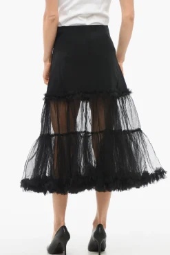 Online TULLE Gonna BURST INTO BLOSSOM con Volant Tulle Donna Gonne