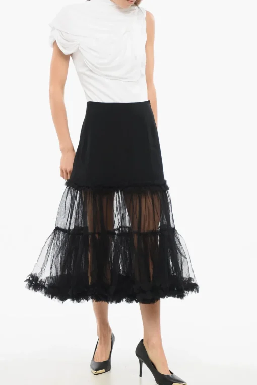 Online TULLE Gonna BURST INTO BLOSSOM con Volant Tulle Donna Gonne
