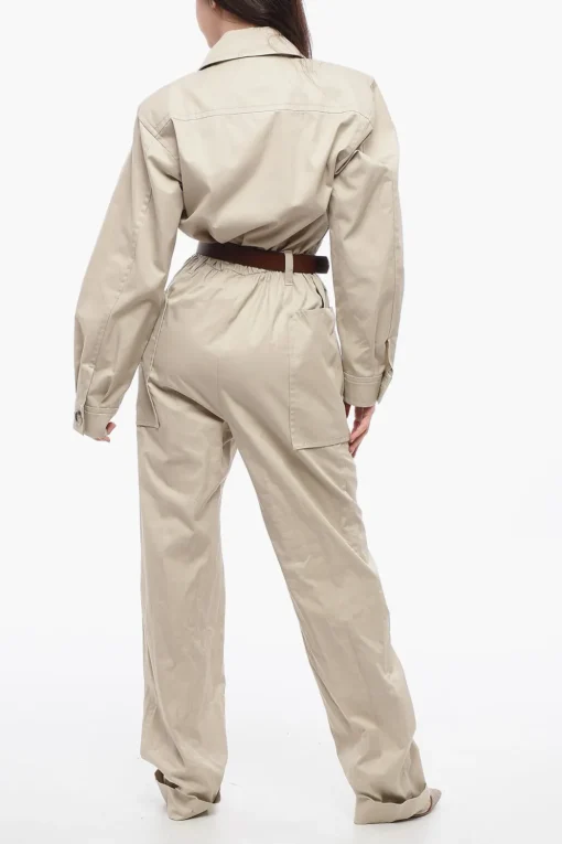 Best Tuta in Twill di Cotone con Cintura in Pelle Donna Pantaloni