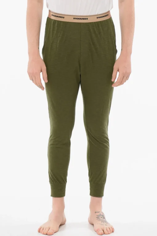 UNDERWEAR Pantaloni Pigiama Con Banda Logata>Dsquared2 Fashion