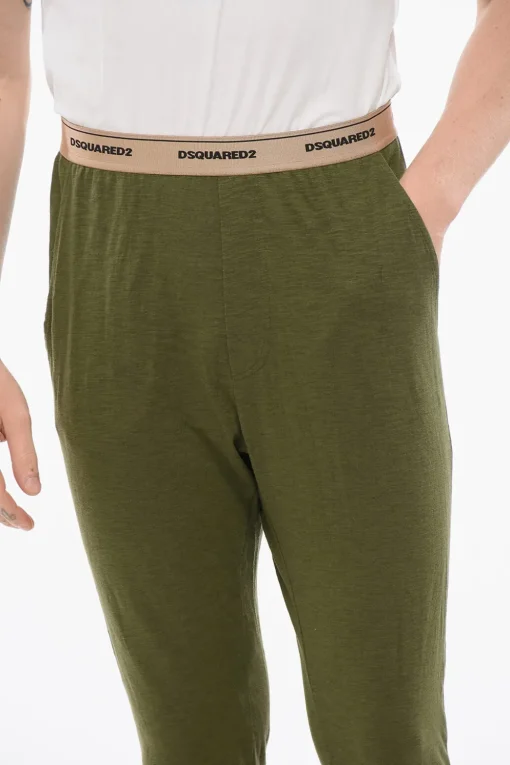 UNDERWEAR Pantaloni Pigiama Con Banda Logata>Dsquared2 Fashion