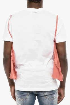 Underwear T-shirt Girocollo in Cotone con Dettaglio Top>Dsquared2 Discount