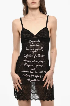 Fashion UNDERWEAR Vestito Slip In Pizzo Ricamato Donna Intimo
