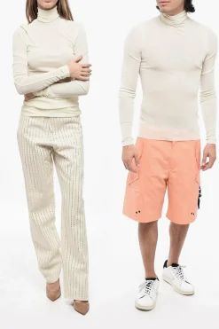 Online UNISEX Top a Coste Semi trasparente Donna Maglieria|Maglieria