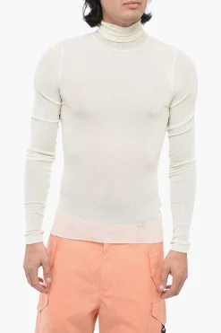 Online UNISEX Top a Coste Semi trasparente Donna Maglieria|Maglieria