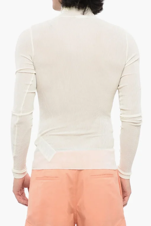 Online UNISEX Top a Coste Semi trasparente Donna Maglieria|Maglieria