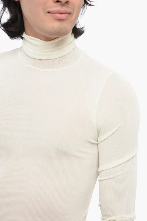 Online UNISEX Top a Coste Semi trasparente Donna Maglieria|Maglieria