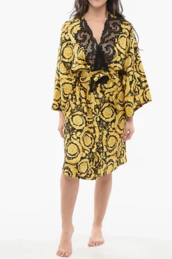 Vestaglia in Seta con Motivo Barocco>Versace Best