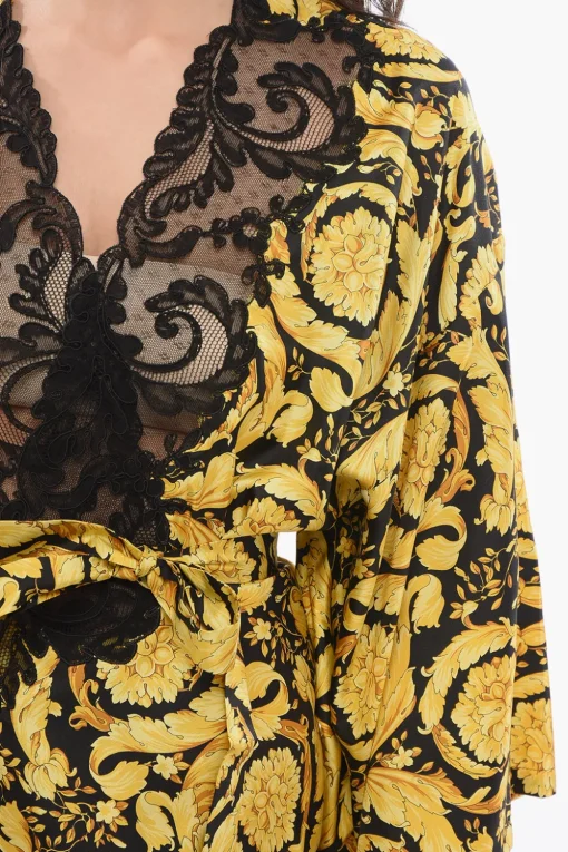 Vestaglia in Seta con Motivo Barocco>Versace Best
