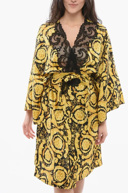 Vestaglia in Seta con Motivo Barocco>Versace Best