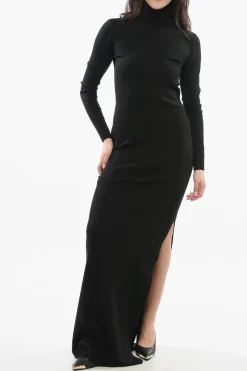 Vestito a Collo Alto in Lana>Saint Laurent Discount