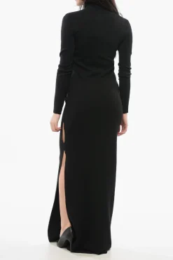 Vestito a Collo Alto in Lana>Saint Laurent Discount