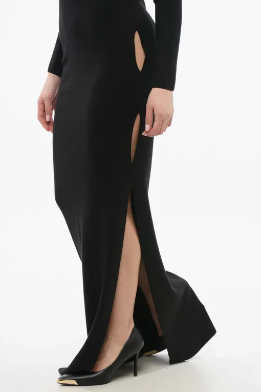 Vestito a Collo Alto in Lana>Saint Laurent Discount