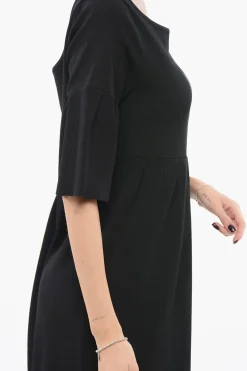 Discount Vestito a Maniche Corte con Gonna Plissé Donna Vestiti