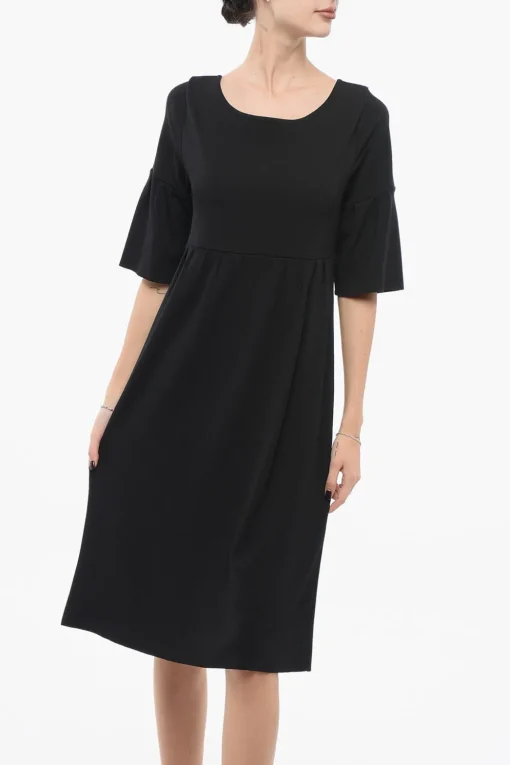 Discount Vestito a Maniche Corte con Gonna Plissé Donna Vestiti