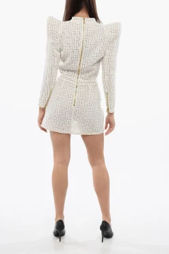 Vestito A Portafoglio Monogram Con Spalline Statement>Balmain Online