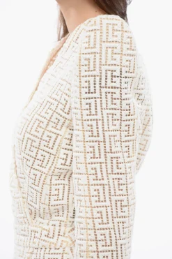 Vestito A Portafoglio Monogram Con Spalline Statement></noscript>Balmain Online