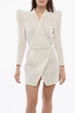 Vestito A Portafoglio Monogram Con Spalline Statement></noscript>Balmain Online