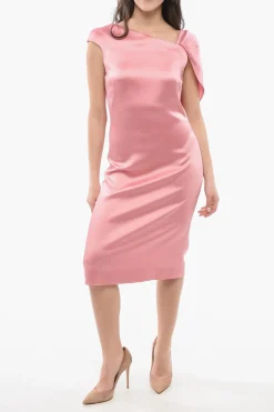 Online Vestito Asimmetrico con Drappeggio Donna Vestiti