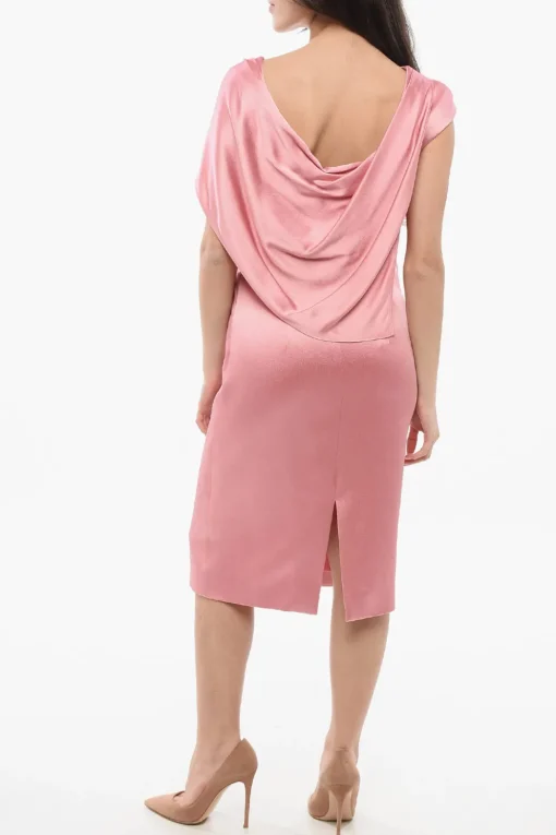 Online Vestito Asimmetrico con Drappeggio Donna Vestiti