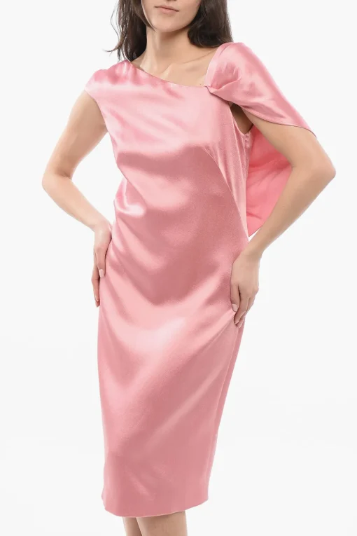 Online Vestito Asimmetrico con Drappeggio Donna Vestiti