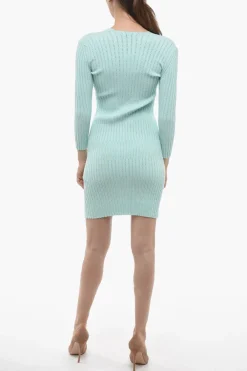 Vestito Attillato LILIBET a Coste con Scollo a V>Aeron Hot