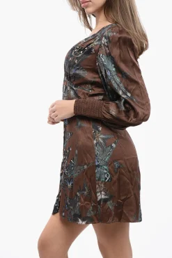 Vestito AUDEN DIANA in Raso a Fantasia con Abbottonatura Frontale>AllSaints Outlet
