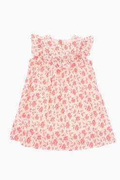 New Vestito Bicolore a Fantasia Floreale con Volant Abbigliamento