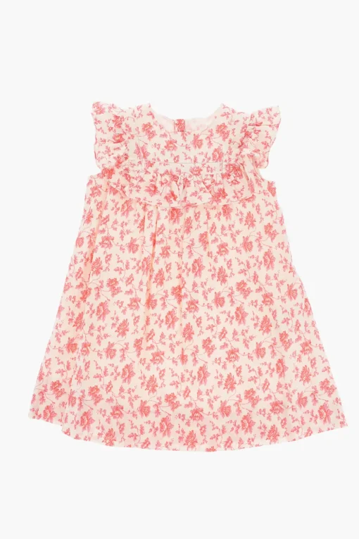 New Vestito Bicolore a Fantasia Floreale con Volant Abbigliamento
