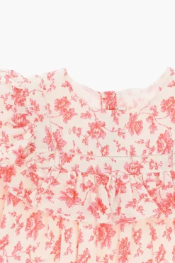 New Vestito Bicolore a Fantasia Floreale con Volant Abbigliamento