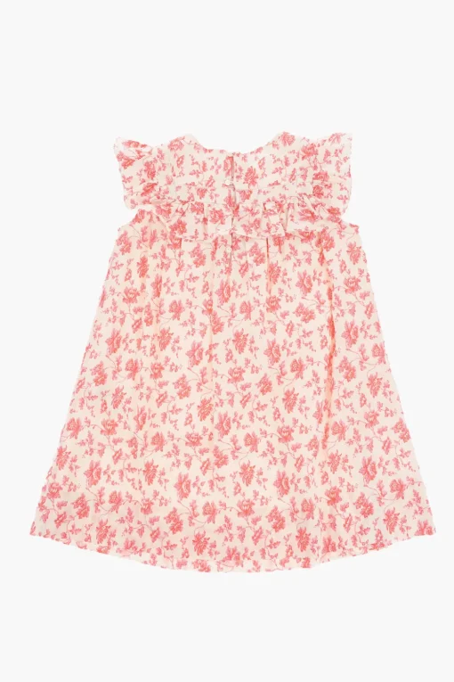 New Vestito Bicolore a Fantasia Floreale con Volant Abbigliamento