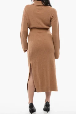 New Vestito CANAAN in Maglia a Collo Alto con Cintura Donna Vestiti