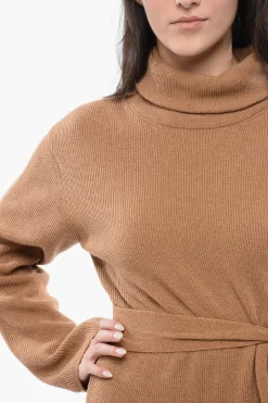 New Vestito CANAAN in Maglia a Collo Alto con Cintura Donna Vestiti