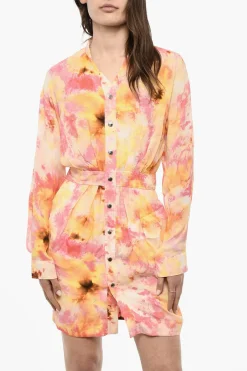 Vestito Chemise In Misto Seta Con Motivo Floreale></noscript>Dsquared2 Online