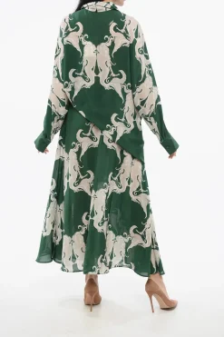 Best Vestito Chemisier in Seta con Stampa Donna Vestiti