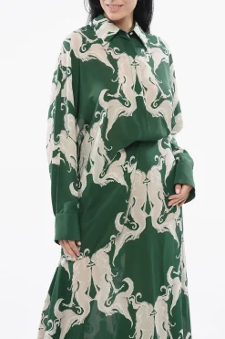 Best Vestito Chemisier in Seta con Stampa Donna Vestiti