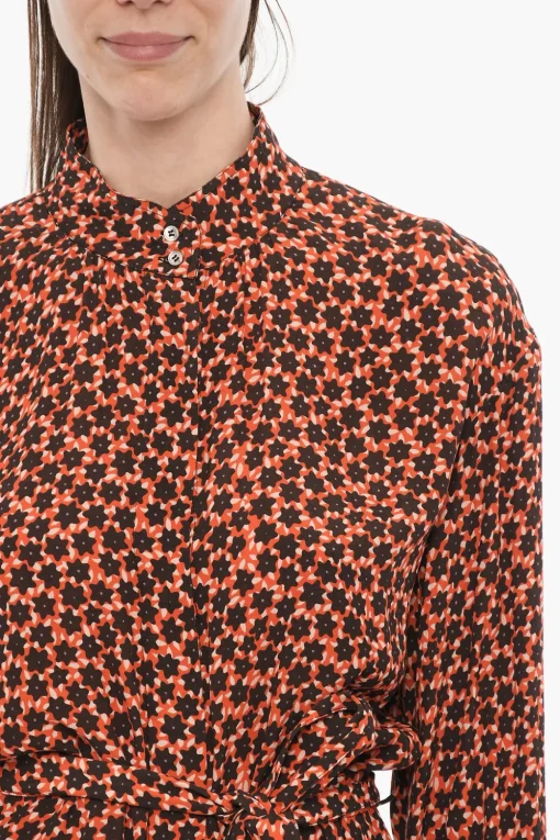 Best Vestito Chemisier Stampato All Over con Cintura Donna Vestiti