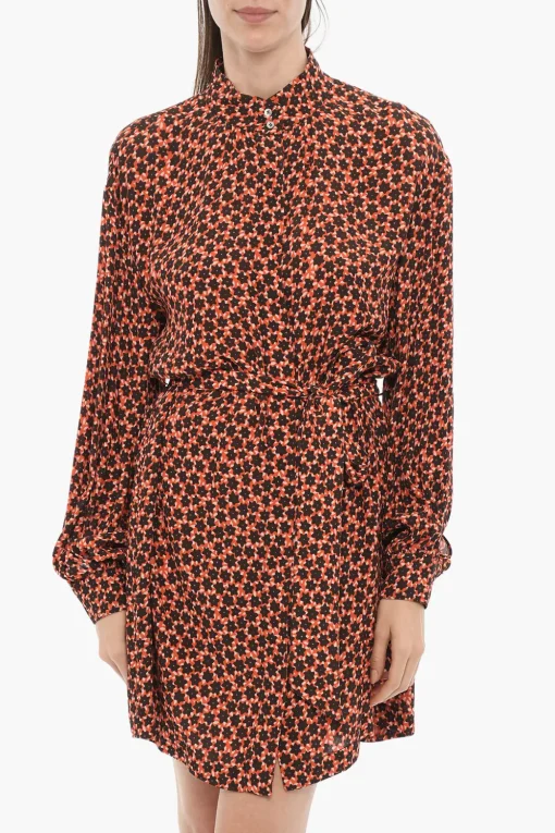 Best Vestito Chemisier Stampato All Over con Cintura Donna Vestiti