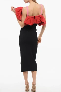 Sale Vestito Cold-Shoulder in Maglia con Dettaglio Ruffle Donna Vestiti
