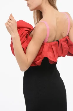 Sale Vestito Cold-Shoulder in Maglia con Dettaglio Ruffle Donna Vestiti