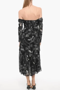 Sale Vestito DEVYN PEGGY Maxi Stampato a Maniche Lunghe Donna Vestiti
