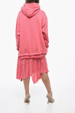 Sale Vestito D-ROLLER a Doppio Tessuto con Orlo Asimmetrico Donna Vestiti
