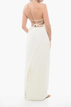 Outlet Vestito EUROPA in Canvas con Lacci Donna Vestiti