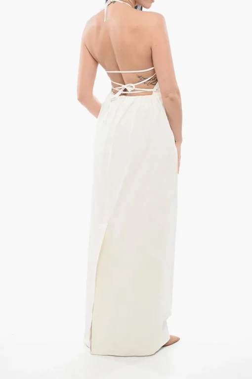 Outlet Vestito EUROPA in Canvas con Lacci Donna Vestiti