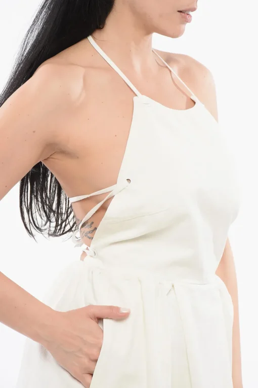 Outlet Vestito EUROPA in Canvas con Lacci Donna Vestiti