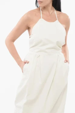 Outlet Vestito EUROPA in Canvas con Lacci Donna Vestiti