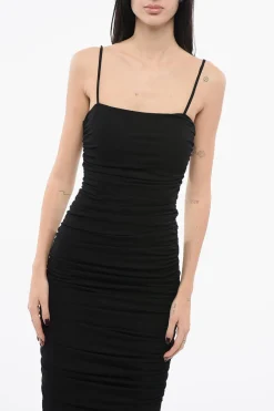 Discount Vestito FORZA Aderente in Tessuto Interlock Crêpe con Arricciature Donna Vestiti