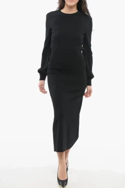 Fashion Vestito Girocollo con Open Back Donna Vestiti