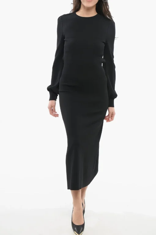 Fashion Vestito Girocollo con Open Back Donna Vestiti