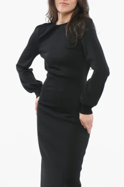 Fashion Vestito Girocollo con Open Back Donna Vestiti